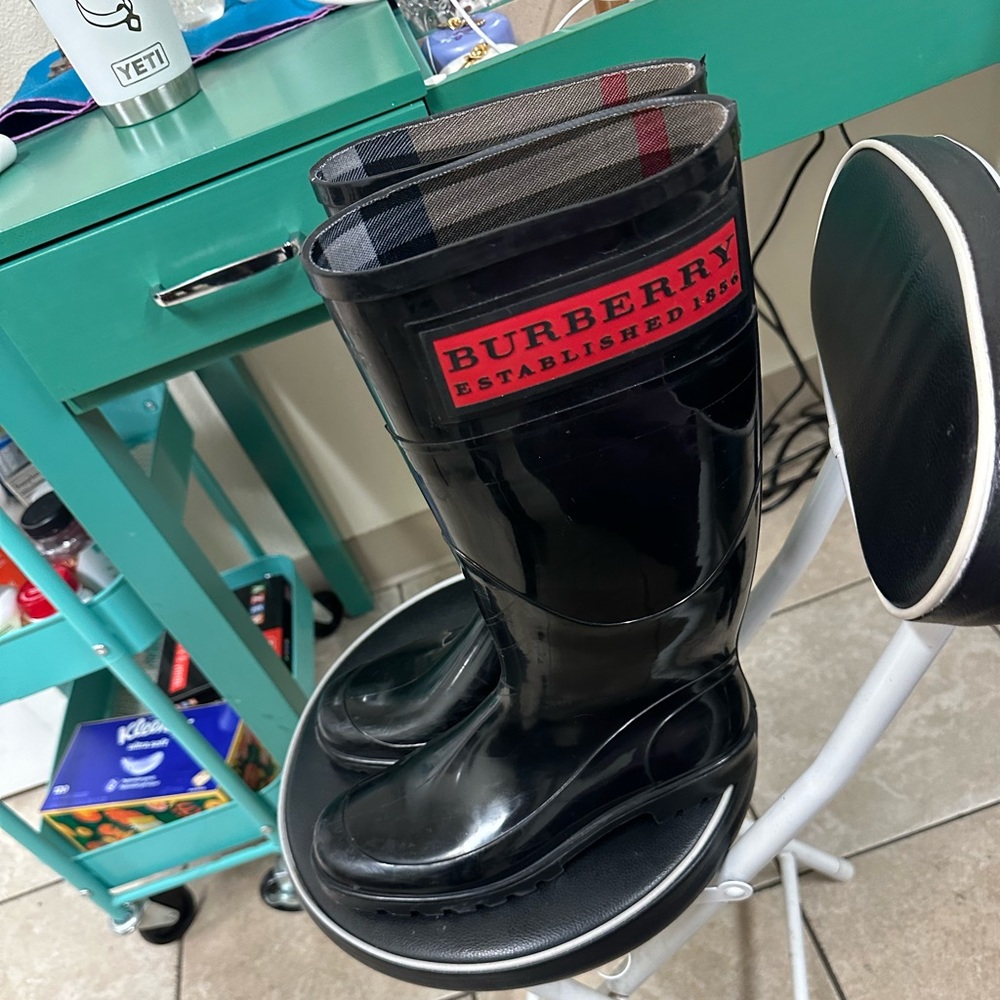 Burberry rain boots